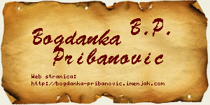 Bogdanka Pribanović vizit kartica